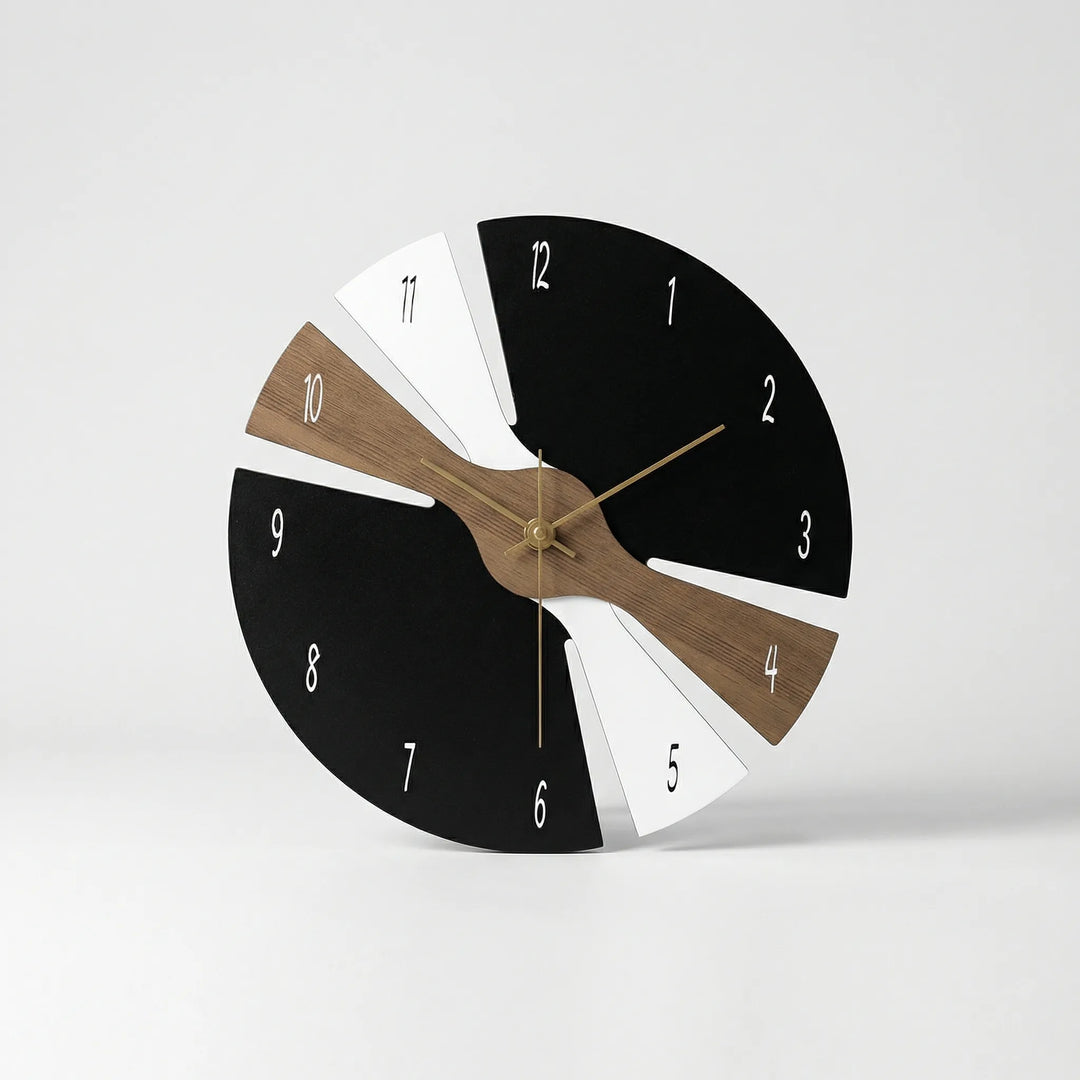 Stylish geometric wall clock, a silent statement piece perfect for any room, modern artistic decor.
