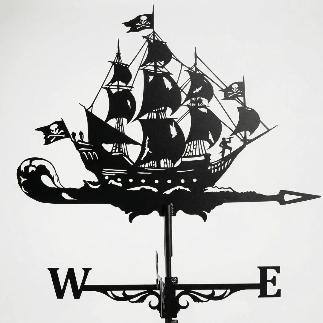 Artistic dragon weathervane, a dramatic and functional outdoor weather indicator for any home.