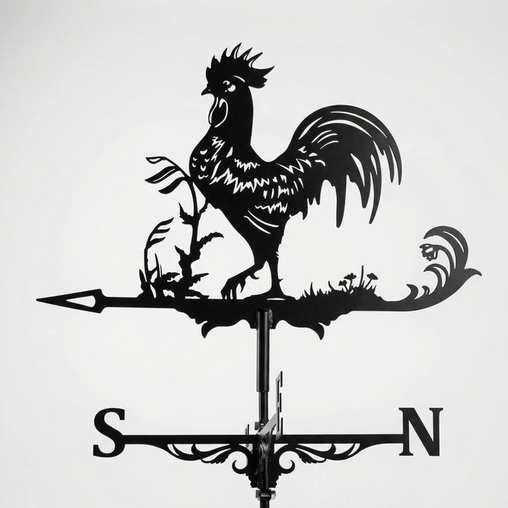 Viking ship weathervane, a unique and decorative garden accent for wind direction.