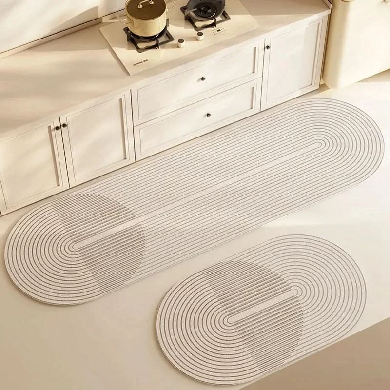 Durable ergonomic standing mat, anti-fatigue support for feet & back in the kitchen, easy to clean.