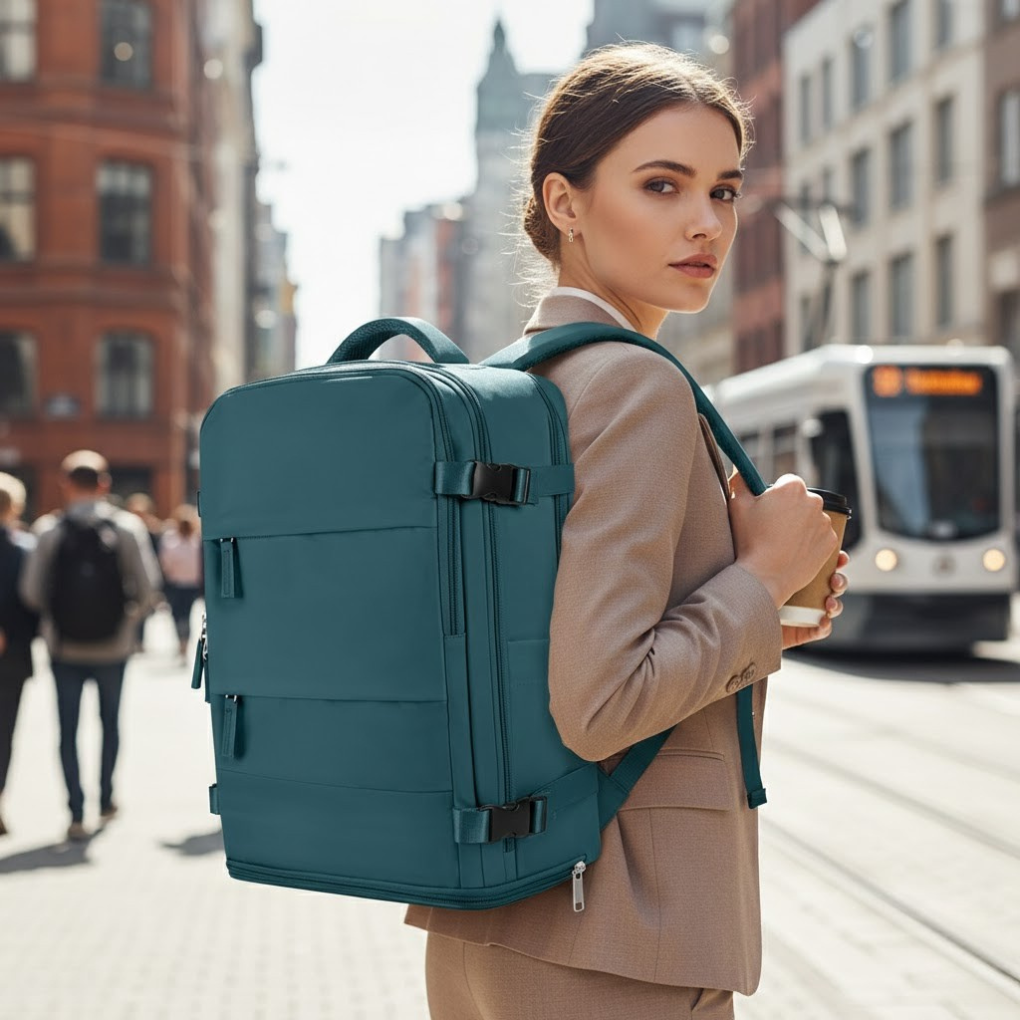 Stylish unisex daypack for daily commutes & everyday carry, with secure laptop compartment.