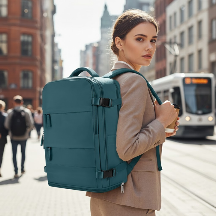 Stylish unisex daypack for daily commutes & everyday carry, with secure laptop compartment.