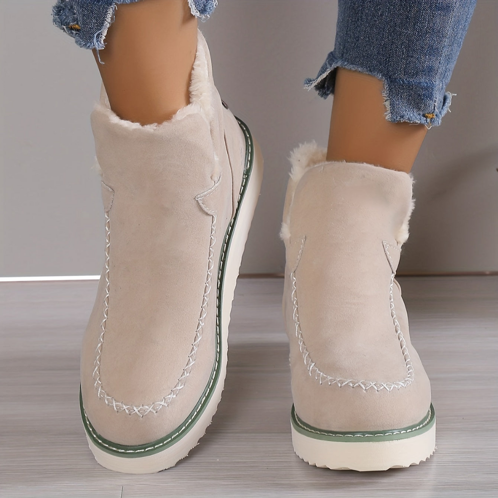 Men's cozy winter ankle boots, lace-up design for cold weather comfort & secure fit. Durable warm footwear.