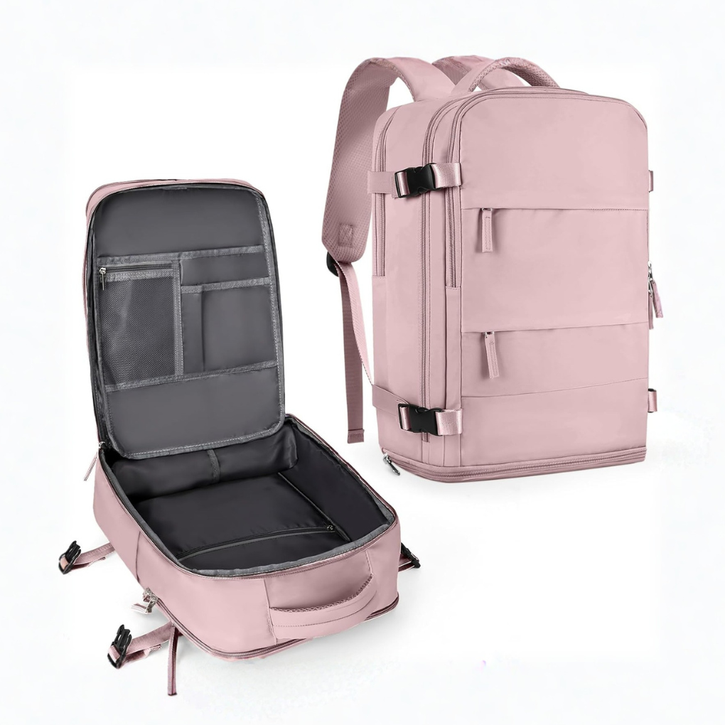 Versatile travel backpack, easily converts from daypack to overnight bag, unisex design.