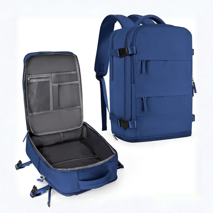 Unisex travel backpack, sleek design for men & women, suitable for any journey.