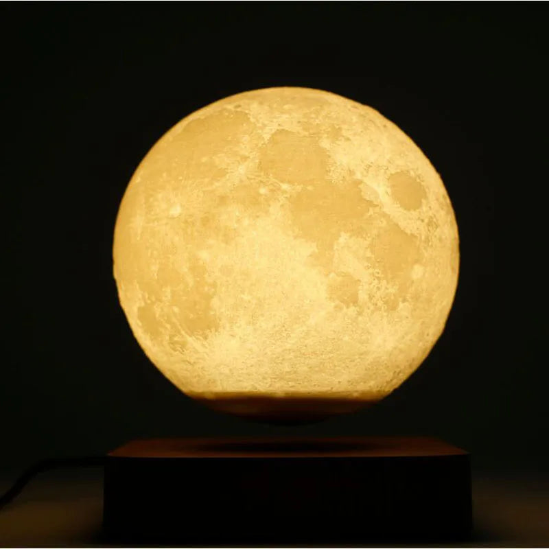 Magnetic levitating moon lamp, a cool LED gadget for ambient night light & modern home decor.