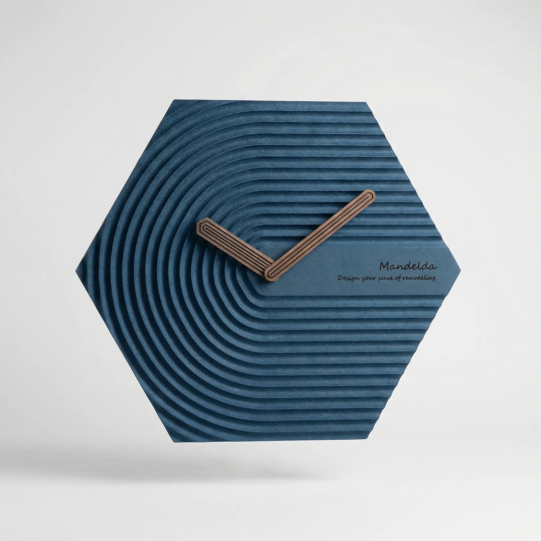 Stylish geometric hexagonal wall clock, silent movement, ideal for modern home accents.