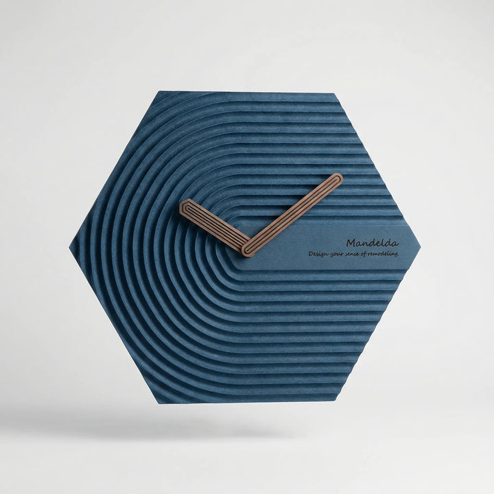 Stylish geometric hexagonal wall clock, silent movement, ideal for modern home accents.