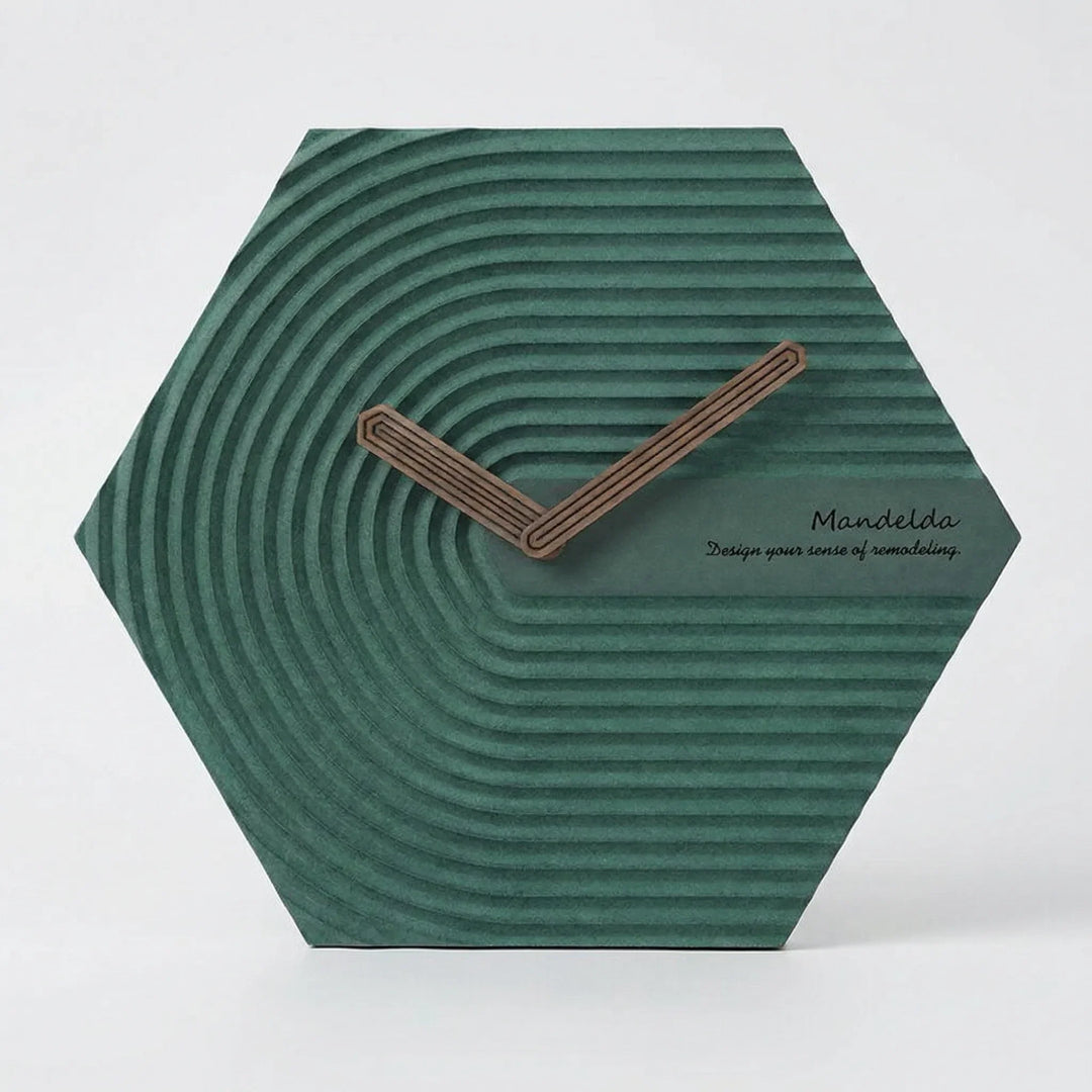 Geometric hexagonal silent wall clock, adds a modern touch to any home or office space.