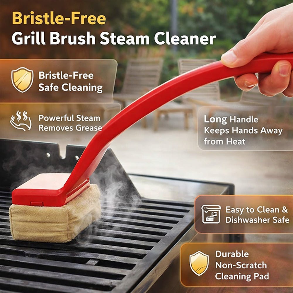 Tavvitaimp18 bristle-free steam grill cleaner for effective, safe BBQ grate cleaning.