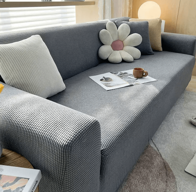Pet friendly & machine washable sofa protector cover. Non-slip jacquard design for your couch in living room.