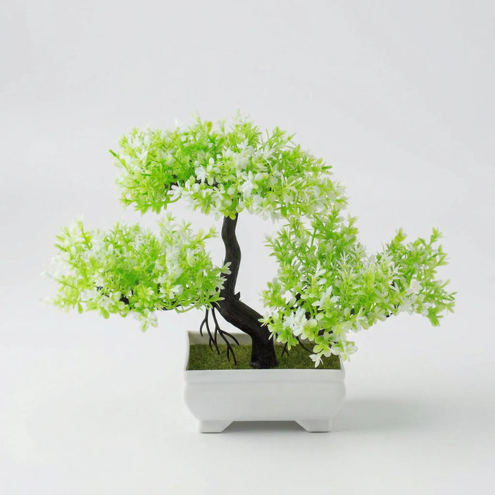 Detailed mini tabletop tree, faux sculpted plant adds peaceful touch to any desk or shelf.