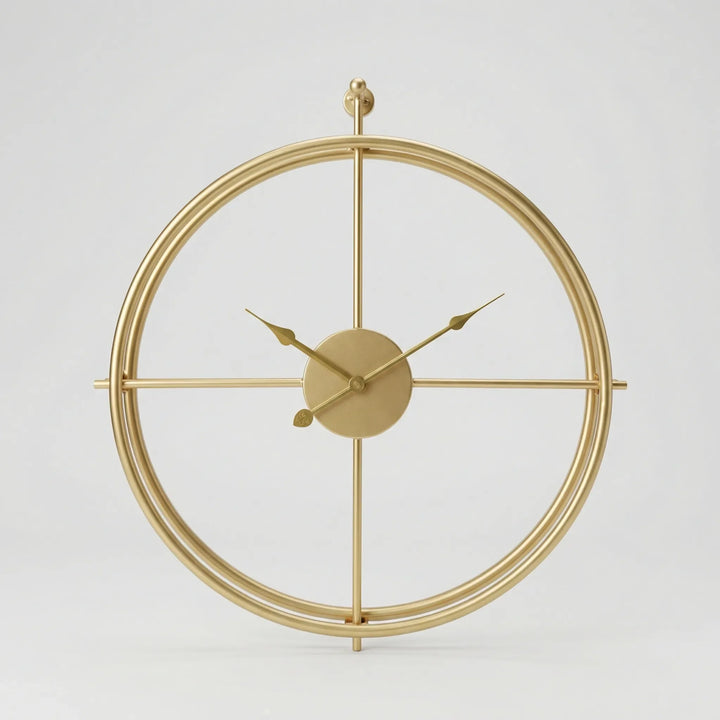 White silent round wall clock. Clean design for minimalist Scandinavian interior decor.