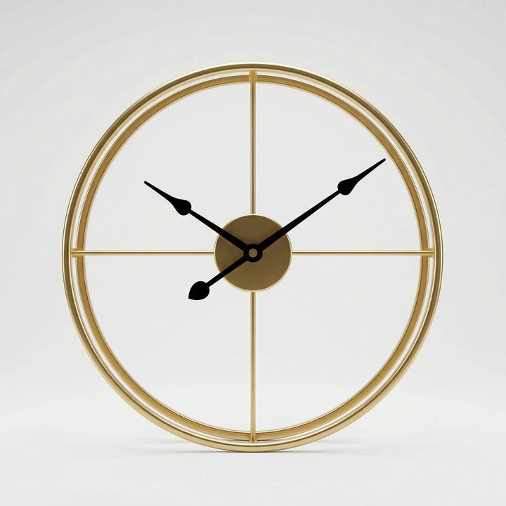 Chic round wall clock with silent movement. Enhances modern home decor and office space.