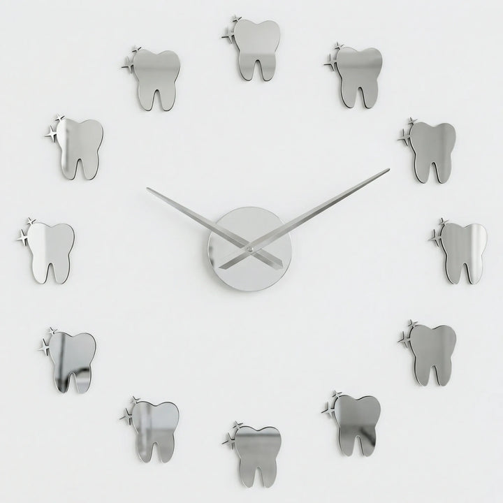 Decorative mirror wall clock, large statement piece for modern home decor, featuring silent operation.