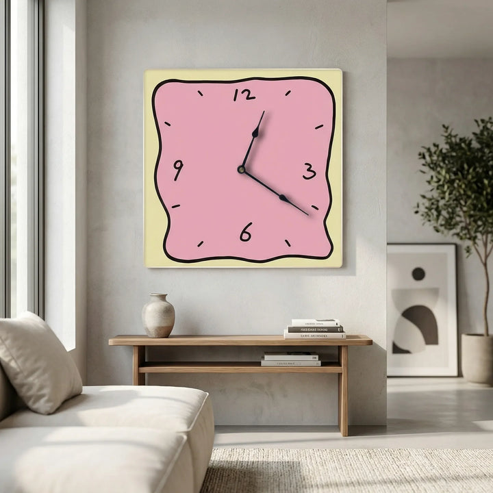 Modern square decorative wall clock, perfect for contemporary home, living room, and office decor.