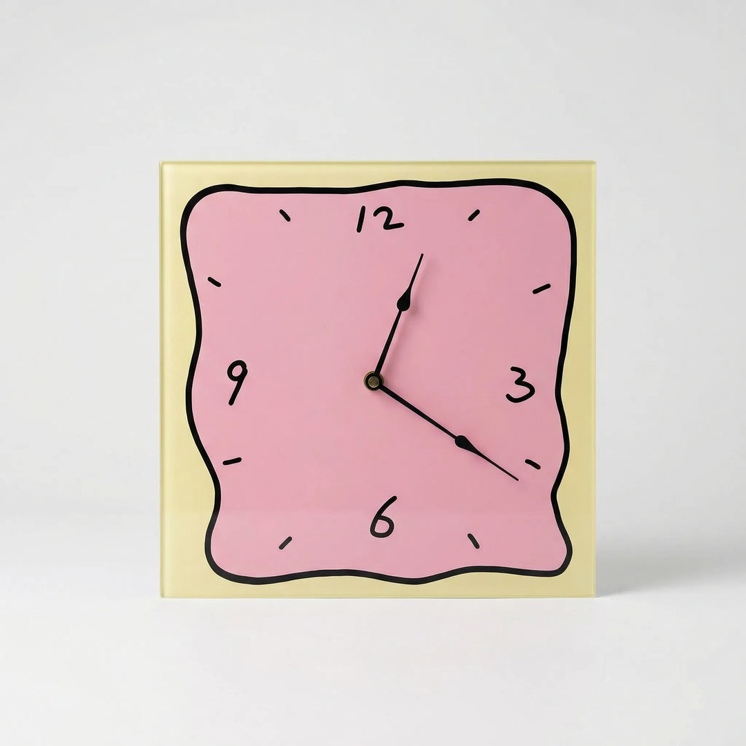 Unique minimalist square wall clock, a sleek wall art piece for modern contemporary home decor.