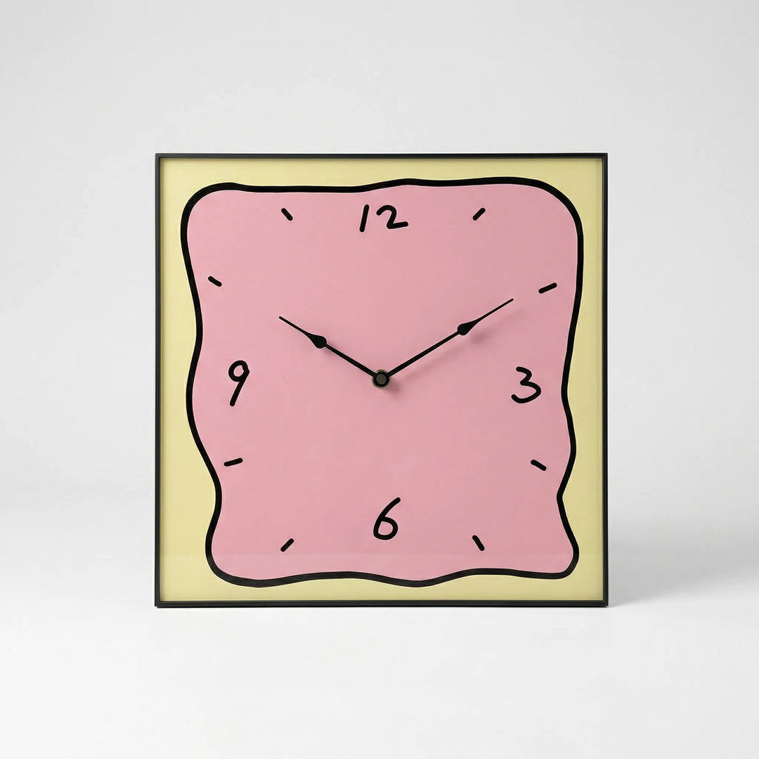 Elegant square decorative wall clock, modern home decor enhancing living room, bedroom, or office.