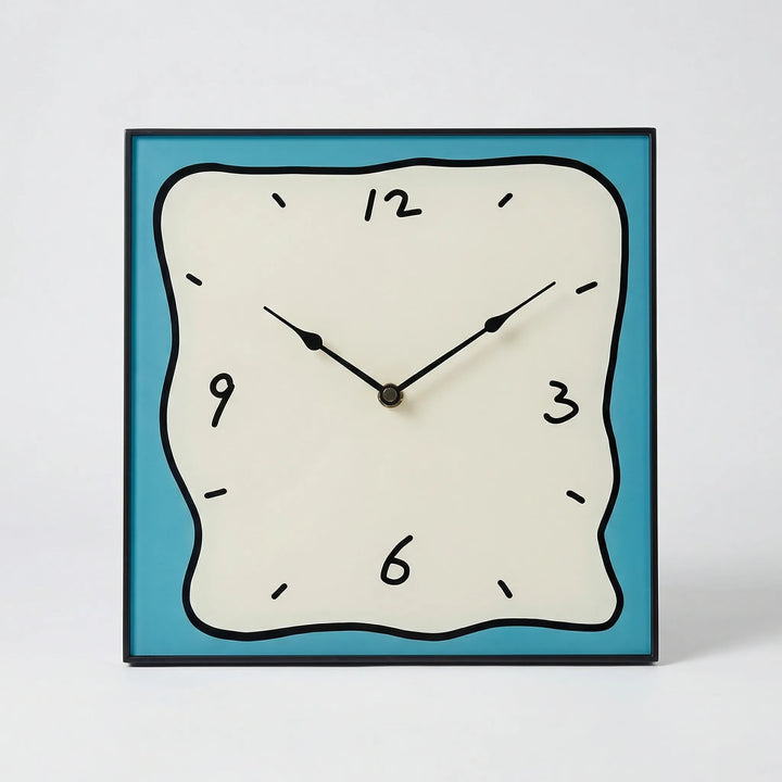 Decorative square wall clock, a unique modern statement piece for living room or office wall art.
