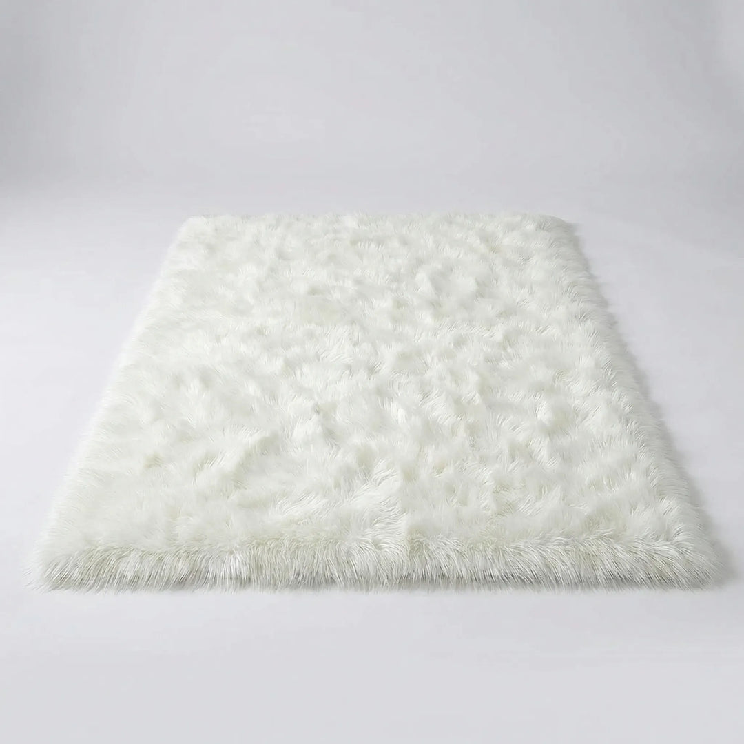 Flowique statement area rug with elegant wave design, a soft plush floor covering for modern living rooms.