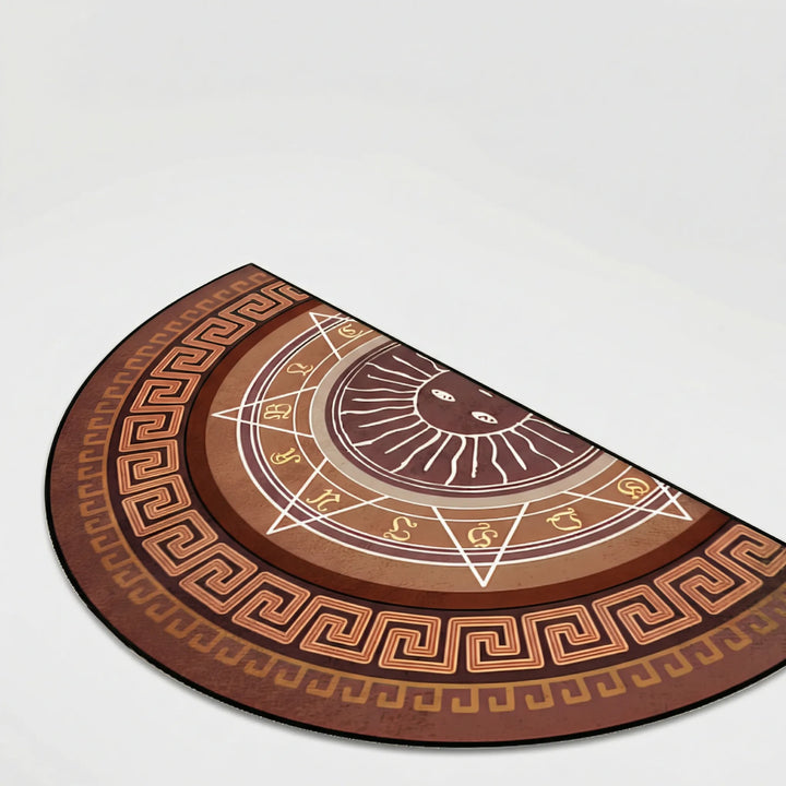 Stylish Flowique round area rug featuring a unique wave design, perfect for living room.