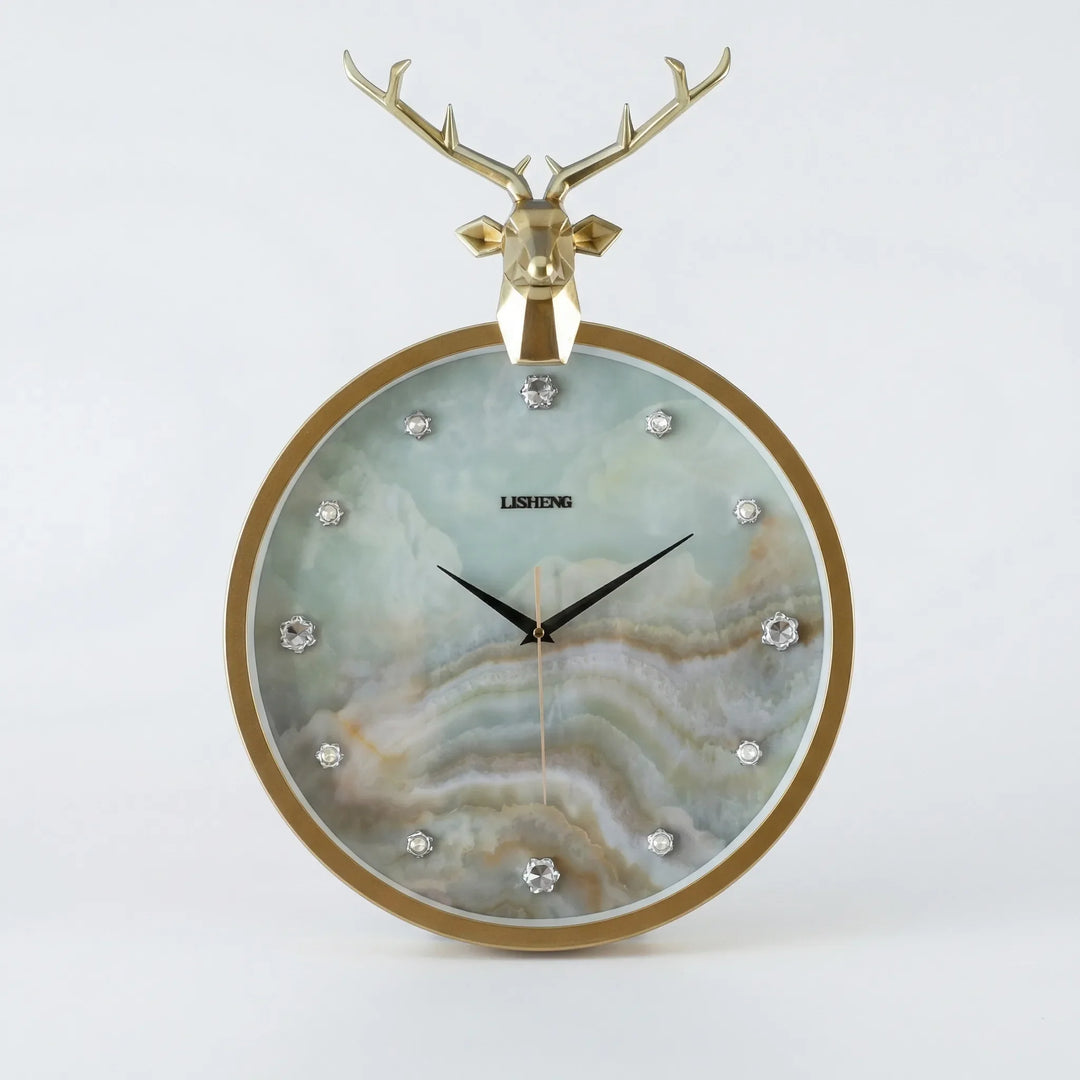 Stylish round wall clock, a contemporary decorative accent piece for any room. Enhances modern interiors elegantly.