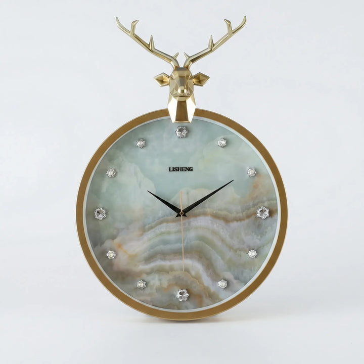 Stylish round wall clock, a contemporary decorative accent piece for any room. Enhances modern interiors elegantly.