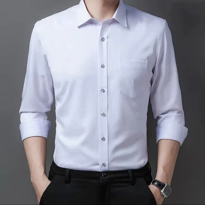 High-quality men's smart casual shirt. Long-sleeve, button-down design for versatile style & everyday comfort.
