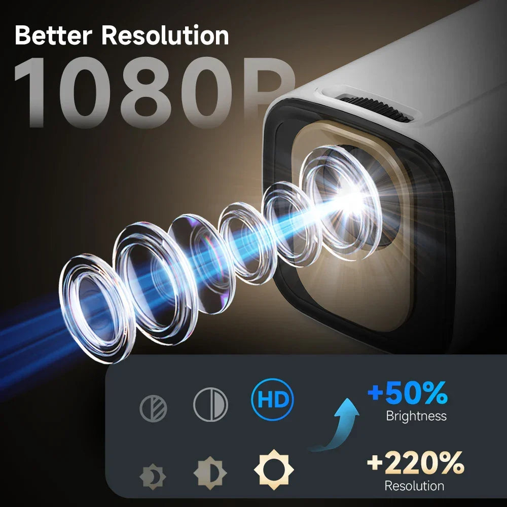 Create a true home cinema with this 4K smart projector. Auto focus, dual WiFi for seamless streaming.