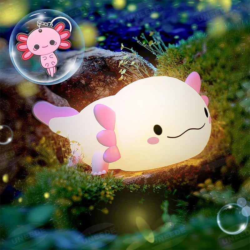 Children's squishy silicone night light, rechargeable & portable, with soft LED glow for bedroom & play.