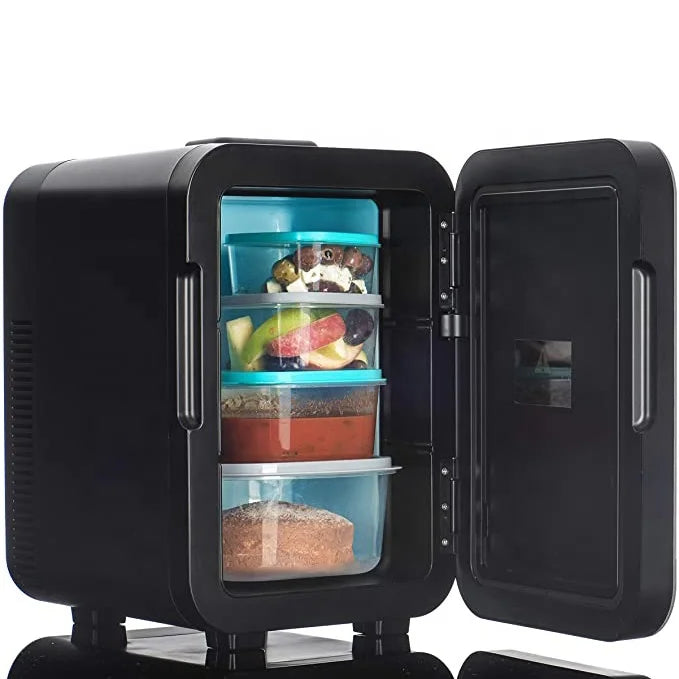 Tavvitaimp18 4-quart portable mini cooler, ideal for drinks & skincare, compact & efficient thermoelectric fridge.