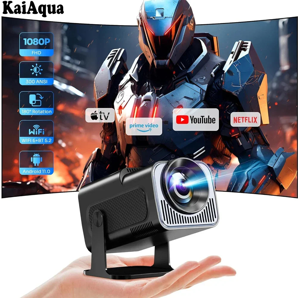 Tavvitaimp18 Android Smart Portable Projector, perfect for streaming home & outdoor entertainment.