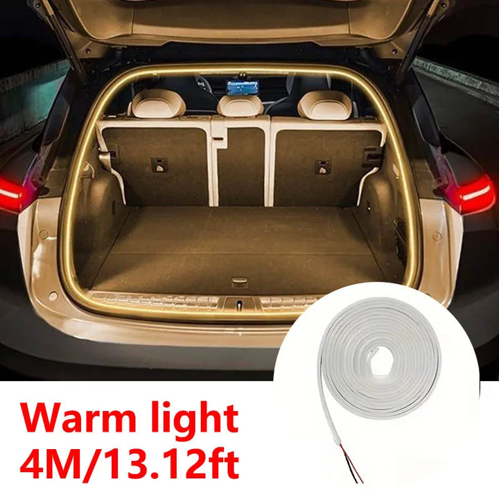 Car trunk LED light strip, Tavvitaimp18, with smart motion sensor for improved cargo visibility.
