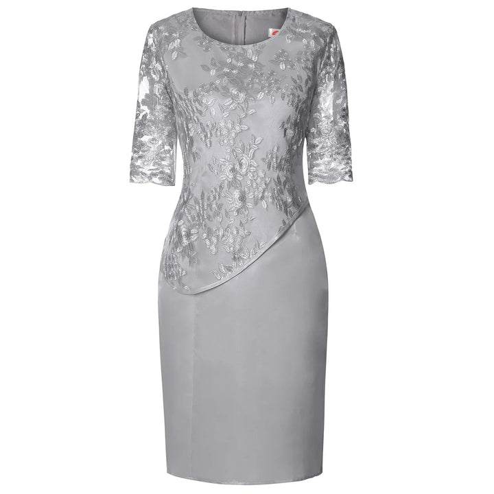 Versatile short sleeve midi dress for women, ideal for formal events or a chic party outfit.