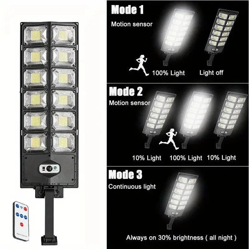 Weatherproof Tavvitaimp18 solar street light, featuring an efficient solar panel for eco-friendly outdoor LED lighting.