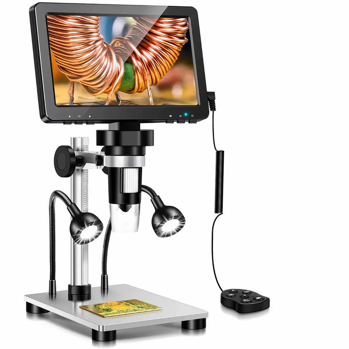 Tavvitaimp18 7-inch digital inspection microscope with 1200X zoom for detailed PCB & electronics repair.