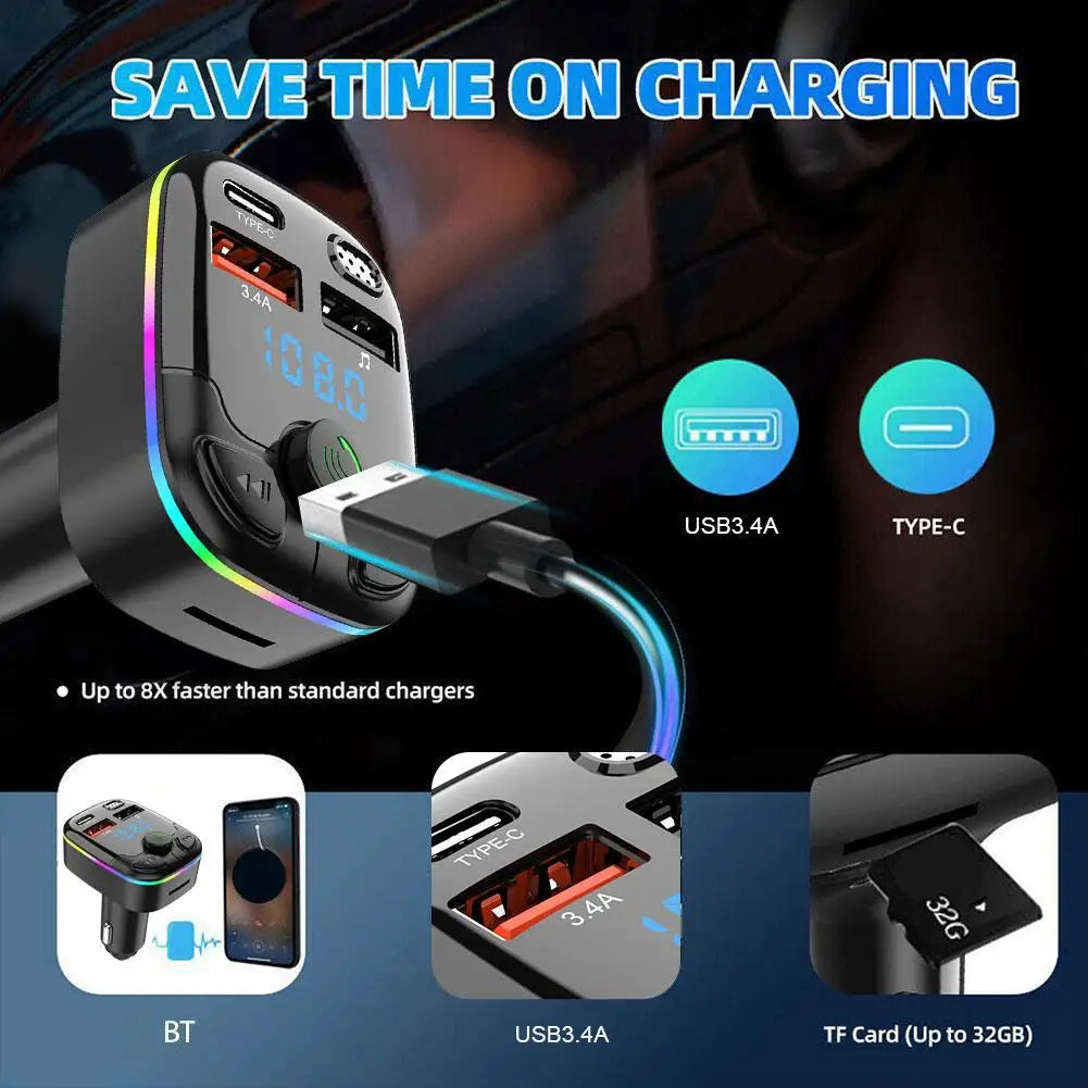 Bluetooth FM transmitter & car charger. Tavvitaimp18 streams audio, makes hands-free calls, & rapid charges.