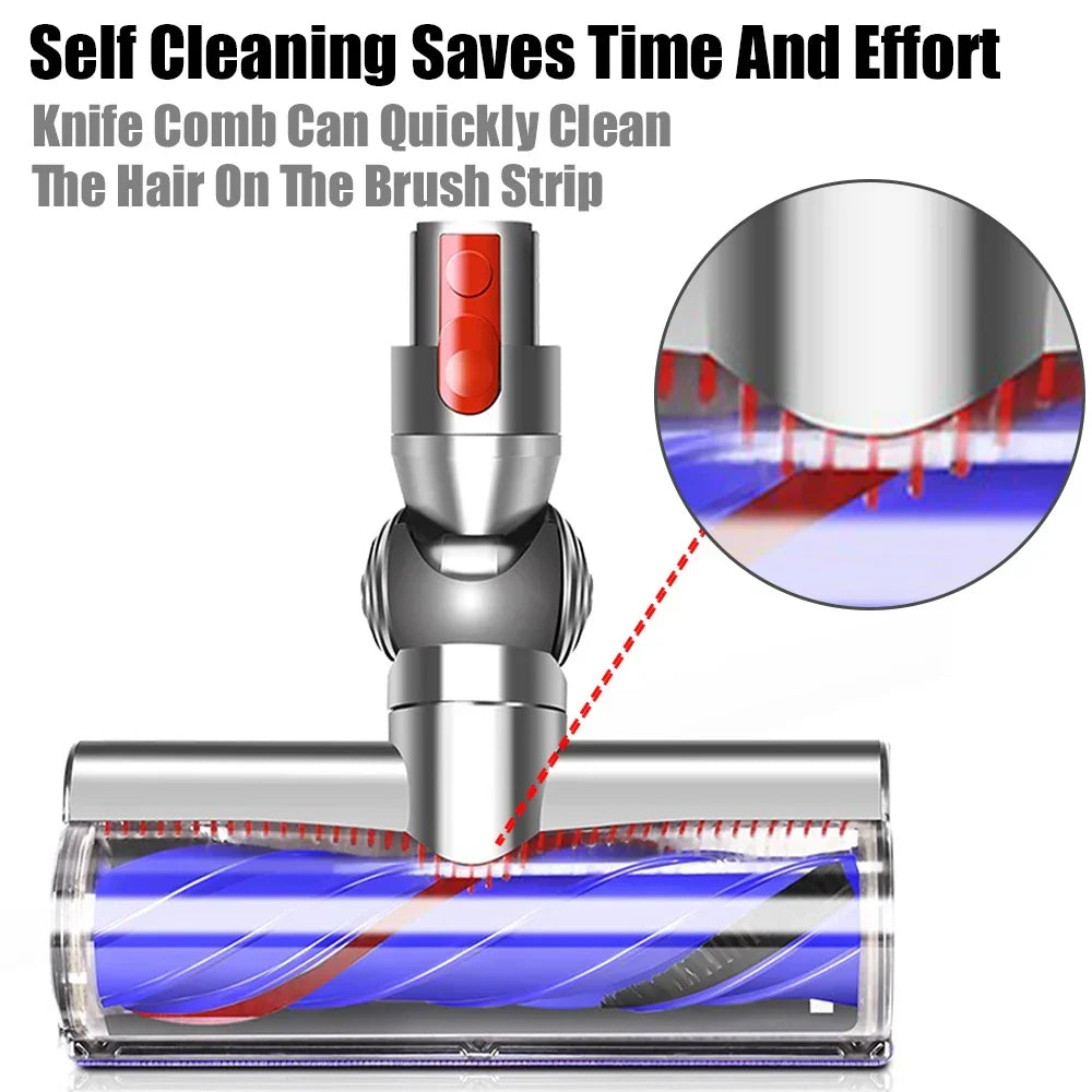 V7-V15 cordless vacuum attachment, tangle-free, designed for efficient carpet and hard floor cleaning.