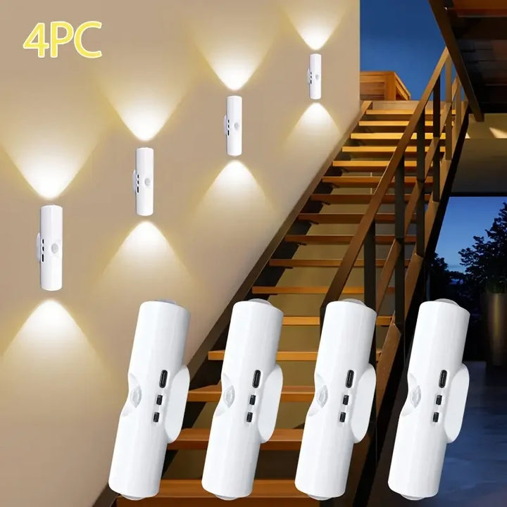 SmartGlow rechargeable motion sensor LED wall light for automatic home lighting.