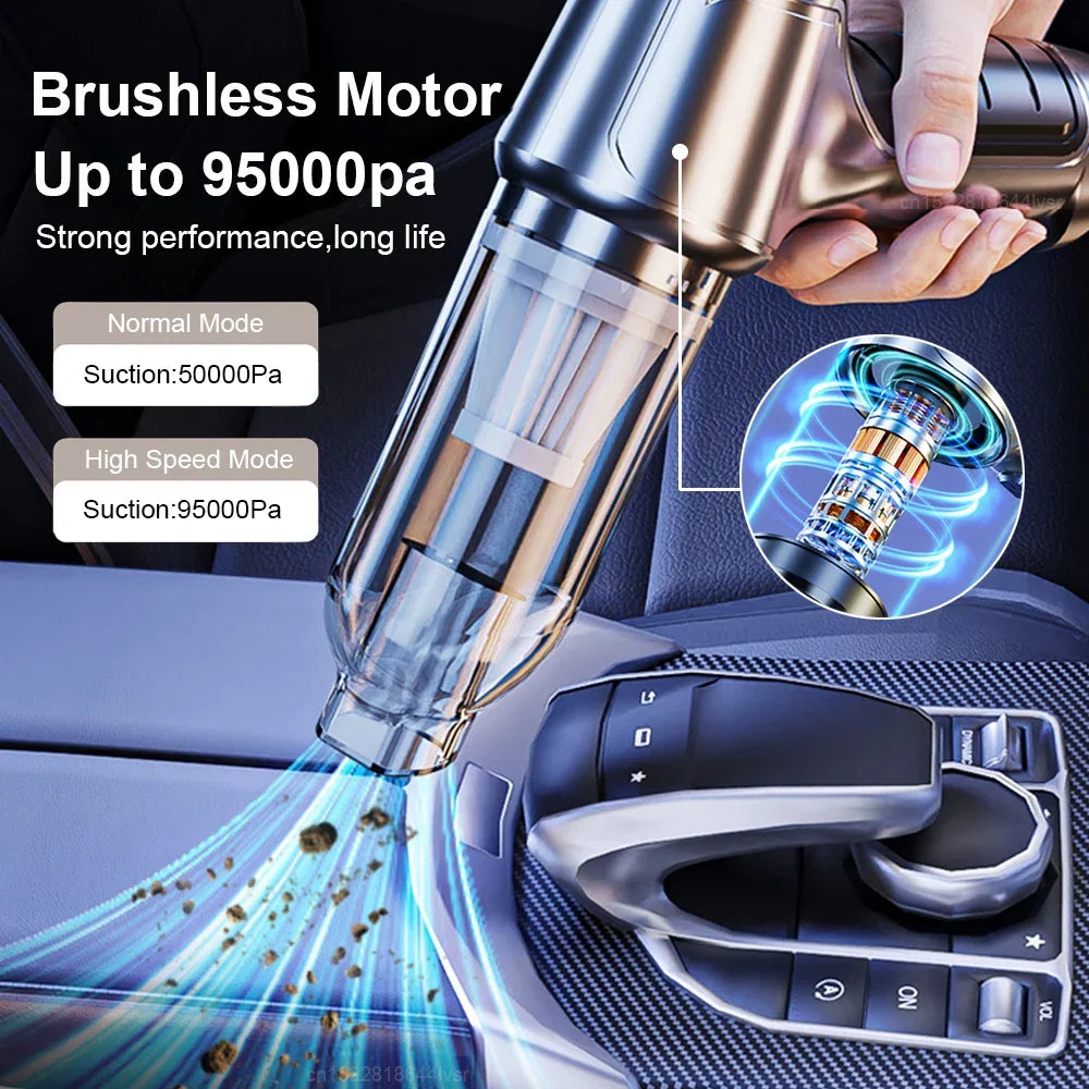 Cordless car cleaner, powerful for auto detailing, pet hair, and quick everyday cleanups.
