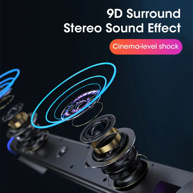 Easy-setup universal Bluetooth speaker bar for PC/laptop, delivering powerful stereo sound & deep bass.