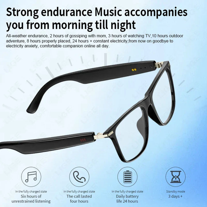 Unisex Bluetooth smart sunglasses for outdoor driving/cycling. Hands-free calls, UV protection & anti-blue light.