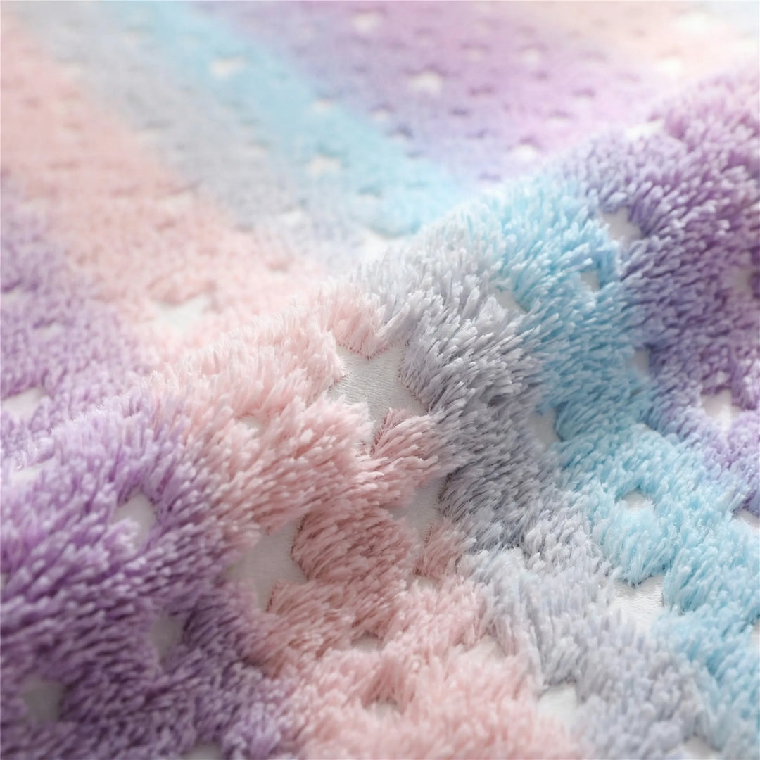 Modern Flowique wave pattern area rug adds whimsical charm to any living room or bedroom.