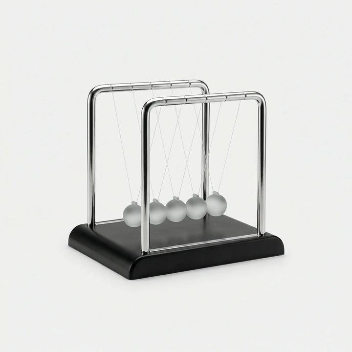 Stylish kinetic art piece with dynamic LED illumination, enhancing desk aesthetic and providing visual interest.