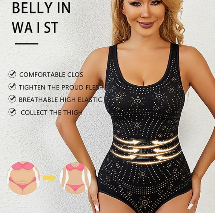 Women's full body shaper, firm control. Seamless design for tummy, waist, butt sculpting & posture support. Defines curves.