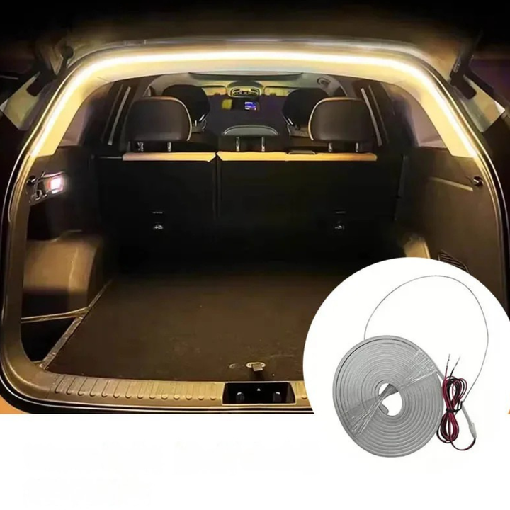 Smart motion-activated LED trunk light strip. Essential car accessory for better cargo area illumination.