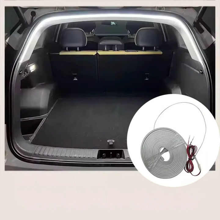Motion sensor LED strip light for car trunks. Enhances vehicle interior, provides smart cargo lighting.
