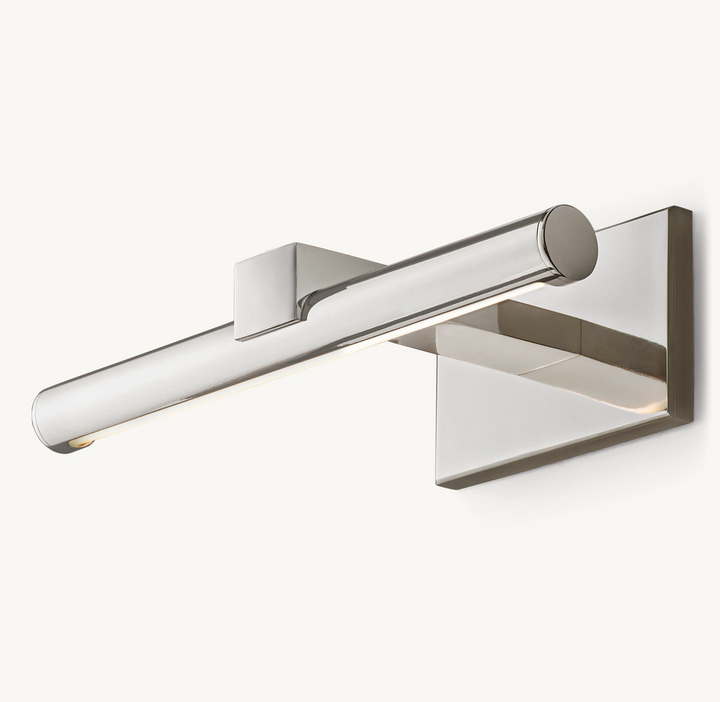 Stylish 48-60" LED picture light, modern brass design, warm white, enhances home art.