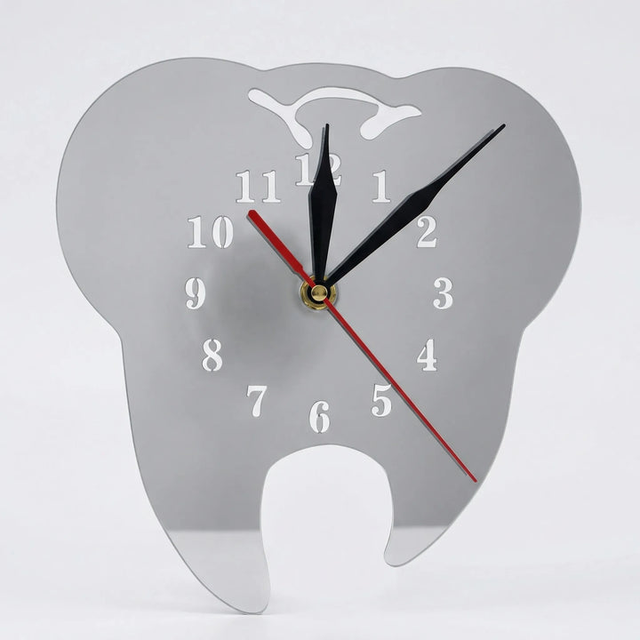 Multi-functional LED mirror clock, wall mounted for a modern bathroom. Perfect for silent timekeeping & grooming tasks.