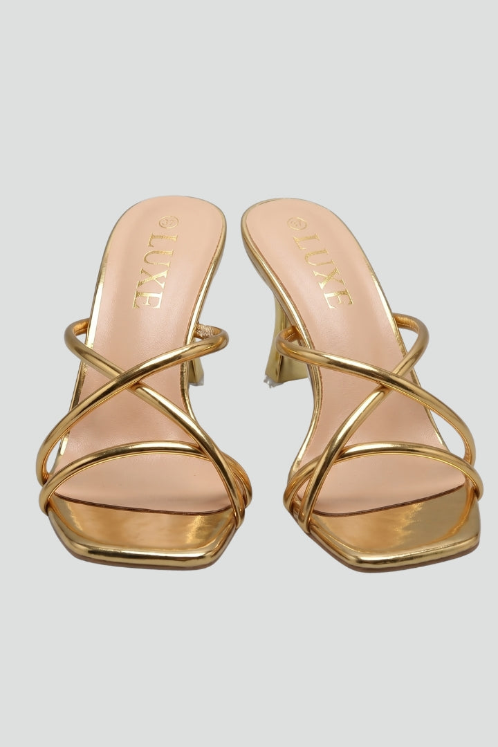 Elegant women's open toe stiletto heels, perfect for formal events & evening wear.